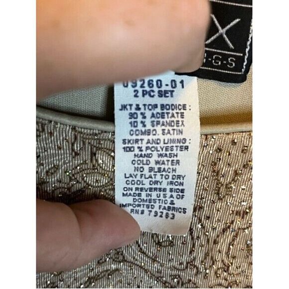 Alex Evenings Dress Women's size 8P Petite‎ Tan Sparkle Mother of Bride Wedding - Picture 8 of 9